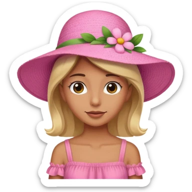 only a pink summer with flower hat sticker