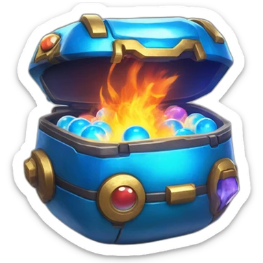 Pokemon Game LootCase Color Blue Fire Flame Rich Treasure Legendary Epic Pokeballs and Pokemons Inside this have Shiny Glow sticker