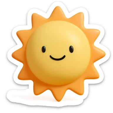 a smiling sun vinyl figure style sticker