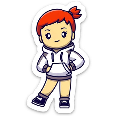 Roblox girl with fashionable outfit and attitude pose sticker