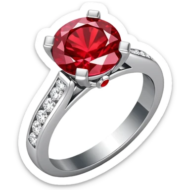 glitter rubi diamond married ring prata sticker