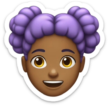 girl with 2 afro puffs yelling sticker