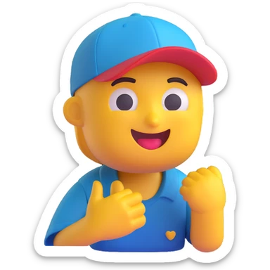 Create a hyper realistic 3D emoji portrait with the same pose and cap as the reference image, in a lifelike 3D emoji style with a transparent background. sticker
