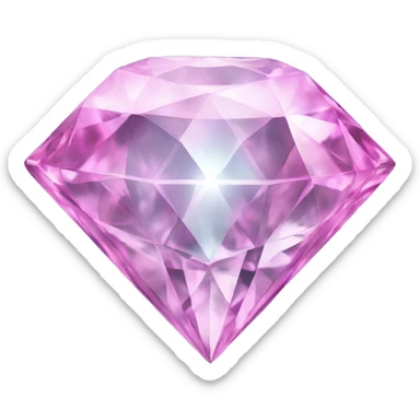 A jewel or gem emoji. Depicted in the shape of a classic diamond but in the bright pink color of an aquamarine sticker