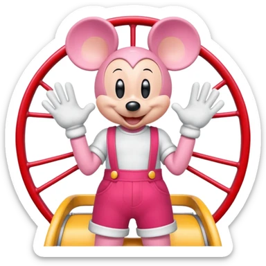 Pink Mikey mouse Disneyland Ferris wheel sticker