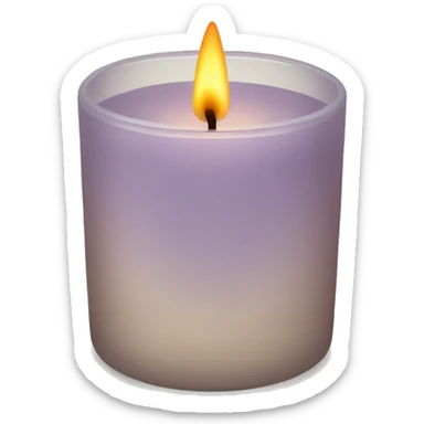 Candle in a powder-colored glass sticker