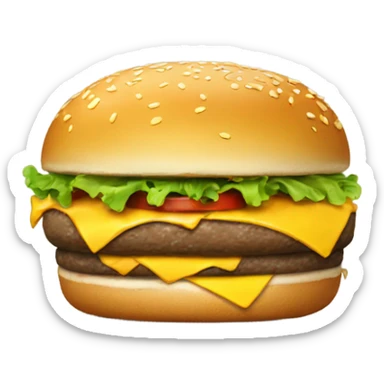 half eaten burger sticker