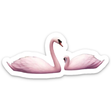 A pink swan painting a landscape sticker