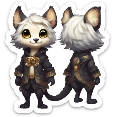 Cool cute Kawaii edgy fantasy shiny chibi animal creature fursona Fionbri vernid by griffsnuff & LiLaiRa & Falvie full bodyal sticker