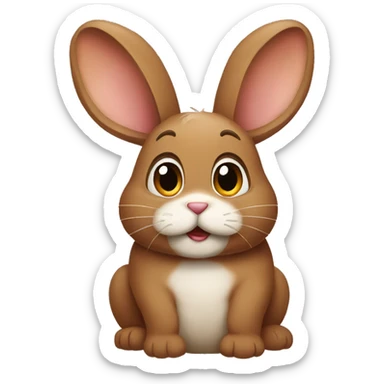 hungry brown bunny sticker
