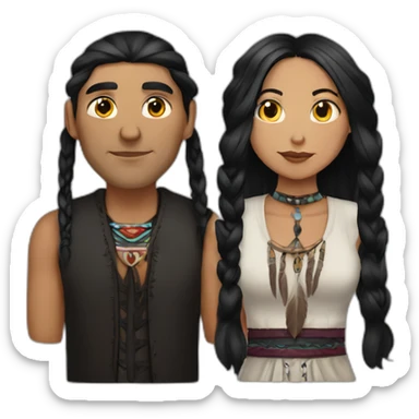 Native American husband with goth wife sticker