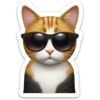 Cat with sunglasses sticker