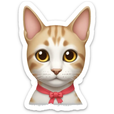 cat with bow on head sticker