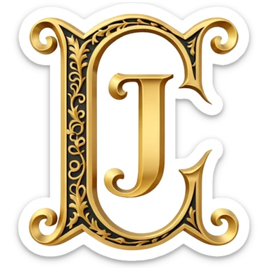 Oldenglis faunt letter J  sticker