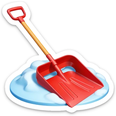snow shovel object icon, colorful plastic snow shovel, rounded edges, toy-like style, 3D cartoon, mobile game icon style, centered, clean background, no text, no watermark

 sticker