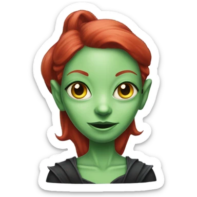 [politically incorrect, (
	{ female, alien, witch, color: light green, hair:red, eyes:cat} ]

	 sticker