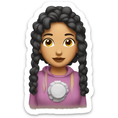 Chica con rulos sticker