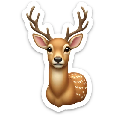 a deer with a bow sleeping sticker