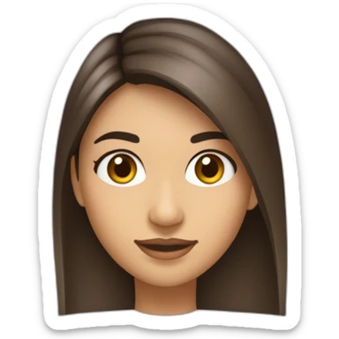 Mujer de ojos marrones, morocha de pelo largo por debajo de los hombros y lacio. Aspecto similar a Victoria Justice. Imagen desde lejos sticker