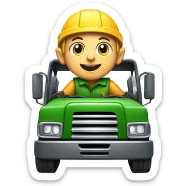 Elf driving dump truck sticker