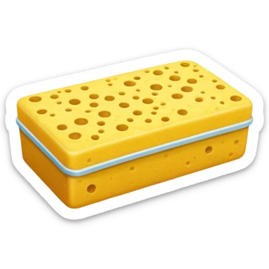 yellow sponge for washing dishes sticker