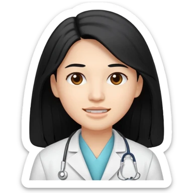 dentist with long hair sticker