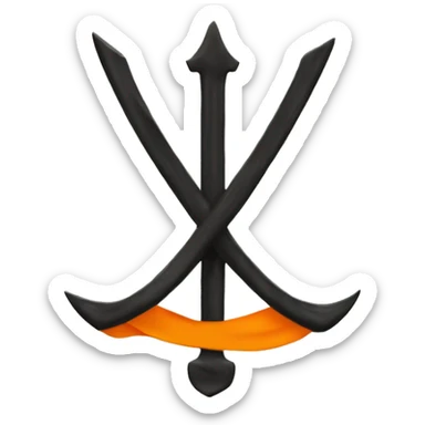 Khanda in orange flag sticker