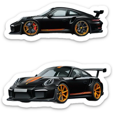 black porshe 911 gt3 rs sticker