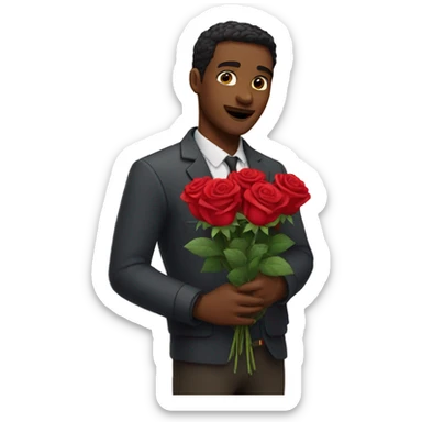 Man holding roses  sticker