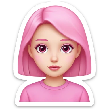 a girl who always wears pink items sticker