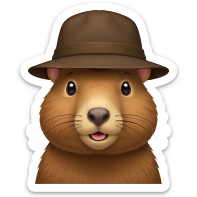 Capibara with a hat sticker
