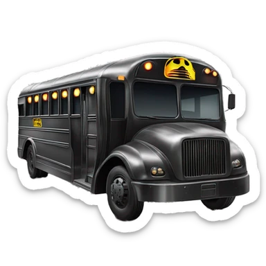 Darth Vader’s Batman-armored 1936 graphite colored school bus with horizontal holographic flames  sticker