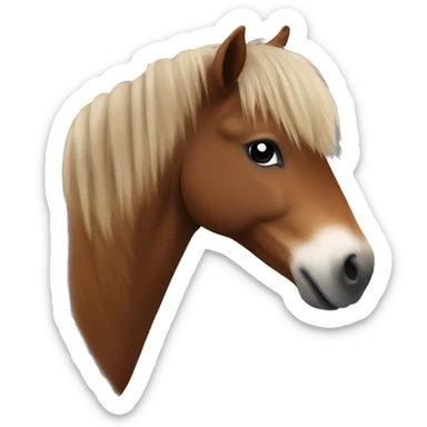 side view of a brown shetland pony sticker