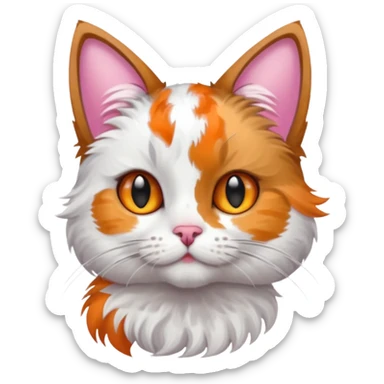 cat with pink bows on right side of ear sticker