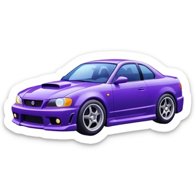 Purple car drifting with navy blue flames coming out of the rear tires. sticker