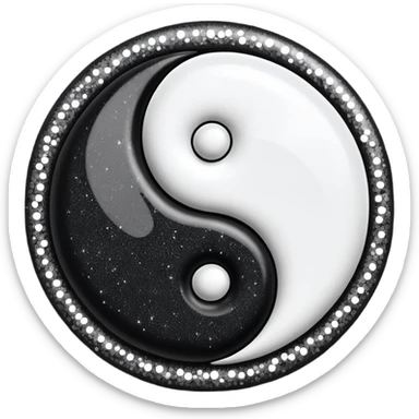 Yin-Yang symbol with sparkles sticker