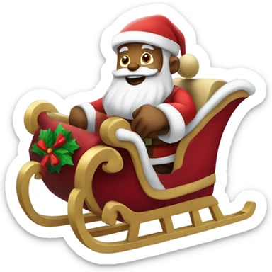 Santa clause in sleigh sticker