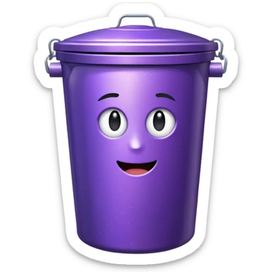 Glitter Purple and Cian rubbish bin sticker