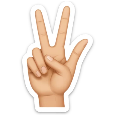 peace sign emoji hand sticker