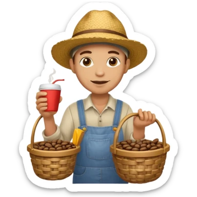 light skin granjero de cafe full body  sticker