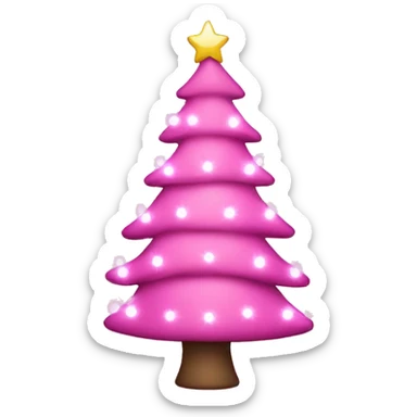 pink Christmas tree with lights  sticker