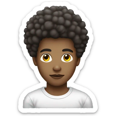 Stylish Young afrocentric young guy with a freezed afro wearing a programmer looking tshirt sticker