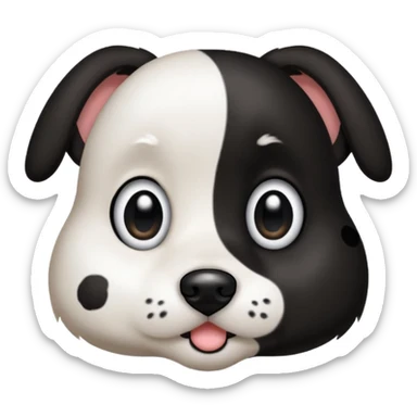 black and white dog spotted bigger eyes, cute sticker