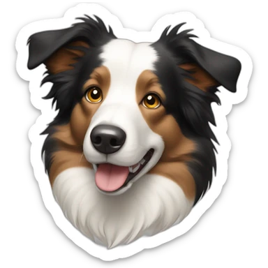 tricolor border collie with no white on the muzzle sticker