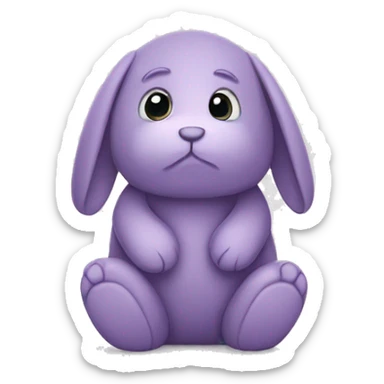 sad jellycat rabbit  sticker