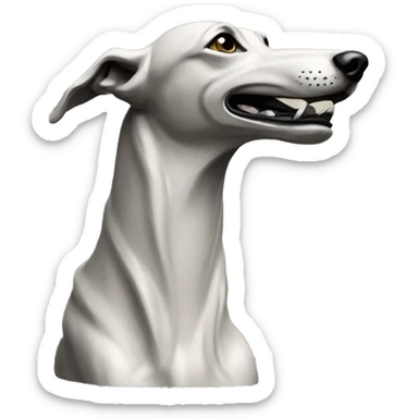 Greyhound arched howling statue sticker