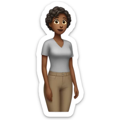 woman asking herself sticker