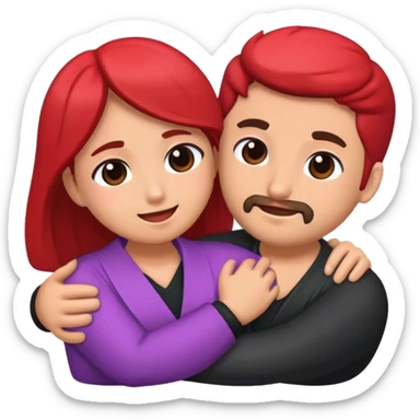 Abrazo hombre y mujer sticker
