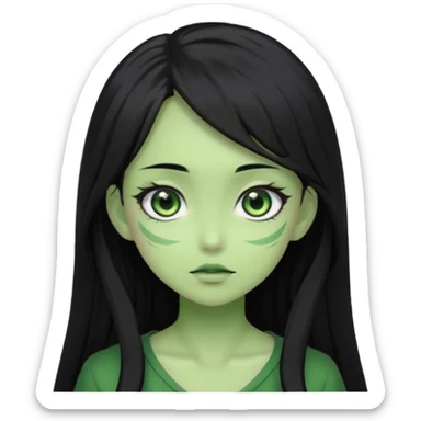 Anime Dragon Lady She/Her Green sticker