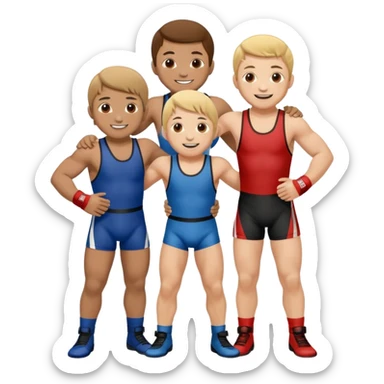 élèves quicoopèrent en faisant de la lutte  sticker